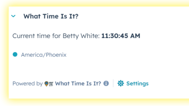 See local time right on the contact record